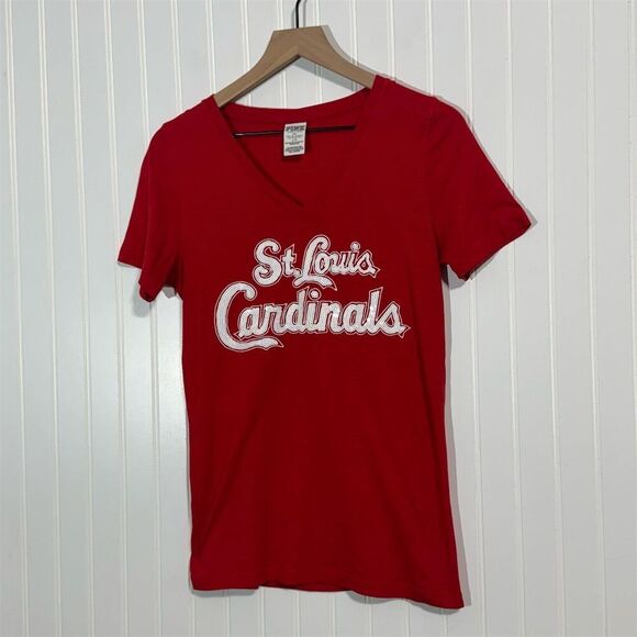 Victoria’s Secret PINK St. Louis Cardinals V-Neck T-Shirt Women’s Large MLB Red - Picture 1 of 8